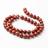 Round Natural Red Jasper Bead Strands G-J346-21-8mm-2