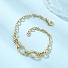 Brass Cable & Figaro Chain Bracelets for Women BJEW-JB12847-1