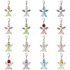 16Pcs 16 Colors Angel Acylic Pendant Decoration HJEW-JM02629-02-1