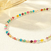 Colorful Natural Stone & Brass Beaded Necklaces FQ1853-3