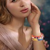 8Pcs 6 Style Synthetic Imperial Jasper & GLass Beaded Stretch Bracelets Set BJEW-SW00086-02-5