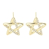 Brass Micro Pave Clear Cubic Zirconia Studs Earring for Women EJEW-S217-F07-1