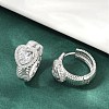 Brass Clear Cubic Zirconia Hoop Earrings EJEW-Q016-03P-5