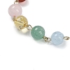 Chakra Theme Natural Quartz & Rose Quartz & Carnelian & Green Aventurine & Lapis Lazuli & Amethyst & Synthetic Citrine Round Beaded Bracelets for Women BJEW-JB11194-01-3