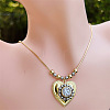 Religion Brass Heart with Letter Fe Pendant Necklaces for Women WG01AF5-04-2