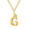 304 Stainless Steel Clear Cubic Zirconia Heart & Letter Pendant Curb Chain Necklaces for Women NJEW-FS00012-27G-1