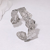 Textured 304 Stainless Steel Cuff Bangles for Women FS-WG3DC78-02-1