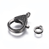 Brass Micro Pave Cubic Zirconia Lobster Claw Clasps ZIRC-F109-07B-3