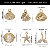 32Pcs 8 Styles Alloy Rhinestone Pendants FIND-SC0016-46-2