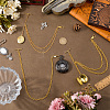 3Pcs Brass Locket Pendant Decorations HJEW-PH02380-4