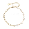 Brass Paperclip Chain Bracelets BJEW-JB13241-2