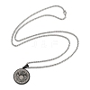 Retro Mandala 201 Stainless Steel Box Chain Constellation Pendant Necklaces for Women Men LS-NJEW-M223-01C-3