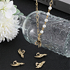 5Pcs Brass Micro Pave Clear Cubic Zirconia Pendants ZIRC-BBC0002-35-4
