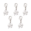 5Pcs Clover 201 Stainless Steel Pendant Decorations HJEW-JM03015-1