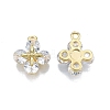 Brass Pave Clear Cubic Zirconia Charms KK-N231-308-1
