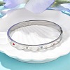 Eye 304 Stainless Steel Rhinestone Bangles for Women BJEW-Z092-09P-3