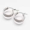 Tarnish Resistant 201 Stainless Steel Hoop Earrings BJEW-N0039-01P-1