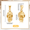 4Pcs PVD Vacuum Plating 304 Stainless Steel Pendants STAS-UN0060-19G-3