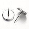 Tarnish Resistant Flat Round Stainless Steel Stud Earring Settings LS-X-STAS-M227-8mm-2