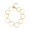 304 Stainless Steel Ring Link Chain Bracelets BJEW-P373-02C-G-4