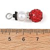 Christmas Handmade Polymer Clay with Rhinestone Pendants PALLOY-JF06037-02-3