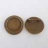 Vintage Alloy Brooch Cabochon Bezel Settings X-PALLOY-N0085-54AB-NF-2