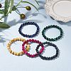8.5mm Round Dyed Natural Tiger Eye Beads Stretch Bracelet for Girl Women BJEW-JB07152-2