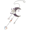 Flower Moon Metal & Natural Amethyst Chips Hanging Suncatcher GG-CBAB970-03B-4