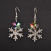 Christmas Alloy Snowflake Dangle Earrings EJEW-JE01618-1