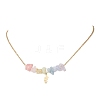 Chakra Gemstone Chip Beads & 304 Stainless Steel Butterfly Pendant Cable Chain Necklaces for Women NJEW-JN05826-2