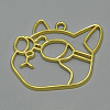 Alloy Open Back Bezel Pendants PALLOY-WH0075-17G-1