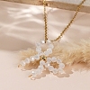 Glass Beaded Bowknot Pendant Necklaces LS-LG8345-3-1
