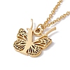 Initial Letter with Butterfly Pendant Necklace LS-NJEW-C026-01G-Y-1