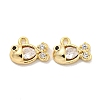 Brass Micro Pave Clear Cubic Zirconia Charms KK-Z044-30G-1