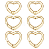 6Pcs 3 Styles Rack Plating Brass Spring Gate Rings KK-PH0013-94-1