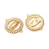 Brass Micro Pave Clear Cubic Zirconia Connector Charms CU-CBA4579-18G-3
