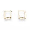 Brass Hoop Earring Findings with Latch Back Closure KK-C006-28G-1