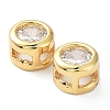 Rack Plating Brass Micro Pave Clear Cubic Zirconia Slide Charms KK-C035-03G-2