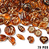 75Pcs 15 Styles Imitation Amber Transparent Acrylic Beads DIY-YW0010-22-1