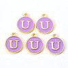 Golden Plated Alloy Enamel Charms ENAM-S118-10U-2