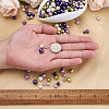 Cheriswelry 12 Strands 12 Styles Baking Painted Pearlized Glass Pearl Round Bead Strands HY-CW0001-03B-17