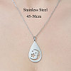 Non-Tarnish 201 Stainless Steel Hollow Teardrop with Moon Pendant Necklace NJEW-OY002-10-3