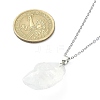Natural Quartz Nugget Pendant Necklace with 304 Stainless Steel Chains NJEW-JN04385-01-4