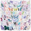 Sparkly Butterfly 100Pcs PVC Paper Decorative Stickers PW-WGB0C29-01-1