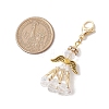 Glass Seed Beaded Angel Pendant Decoration HJEW-MZ00159-02-3