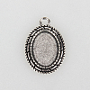 Tibetan Style Alloy Pendant Cabochon Settings TIBEP-N003-30AS-1