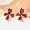 Brass Enamel Stud Earrings for Women KK-CBA760A-11G-06-1
