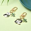 Panda Alloy Enamel Pendant Decorations HJEW-YW00020-01-4