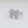 Brass Micro Pave Clear Cubic Zirconia Cuff Rings FS-WG17FF6-13-1
