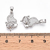 Brass Micro Pave Cubic Zirconia Pendants KK-T070-84P-3